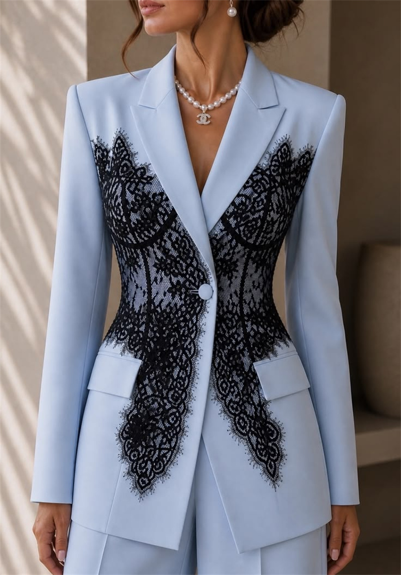Fashion Blue Women Suits Set 2 - đánh giá và giá Women Formal Wear Coat