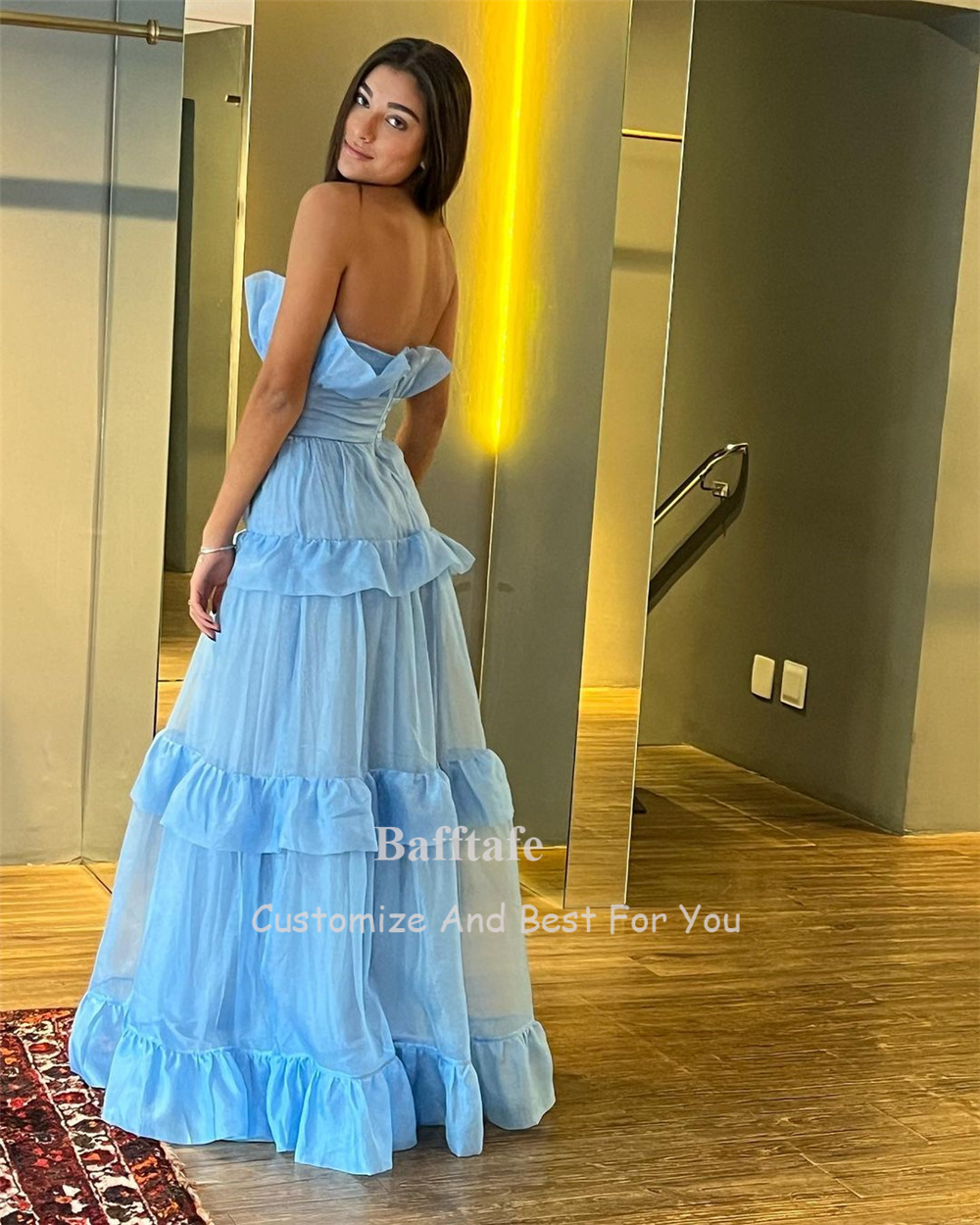 Customized Blue A Line Prom Dr - đánh giá và giá Women Formal Wear Outfits