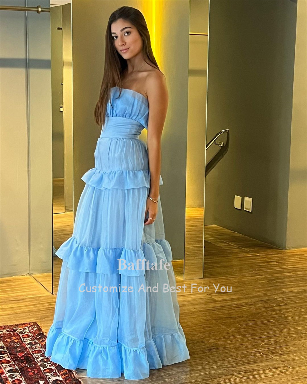 Customized Blue A Line Prom Dr - đánh giá và giá Women Formal Wear Outfits