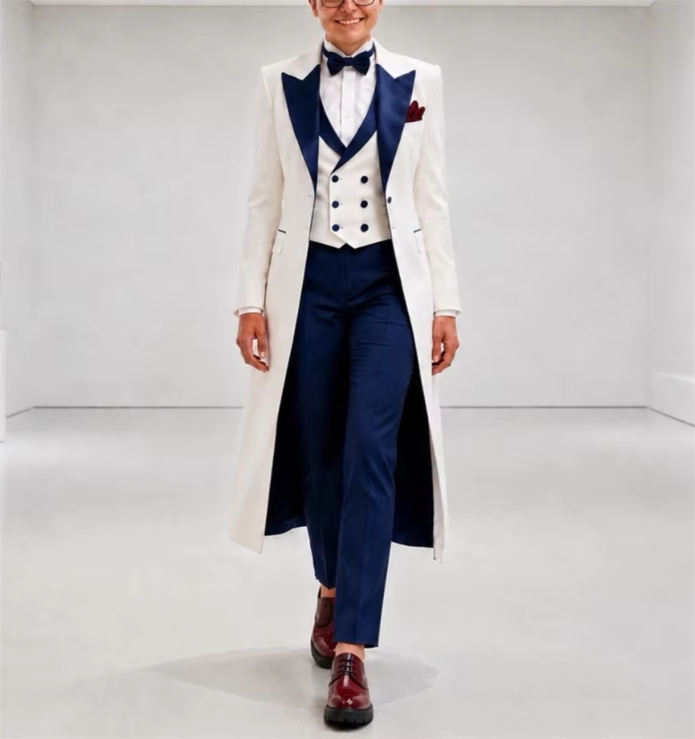 Navy Blue White Women's Jacket - đánh giá và giá Women Formal Wear Outfits